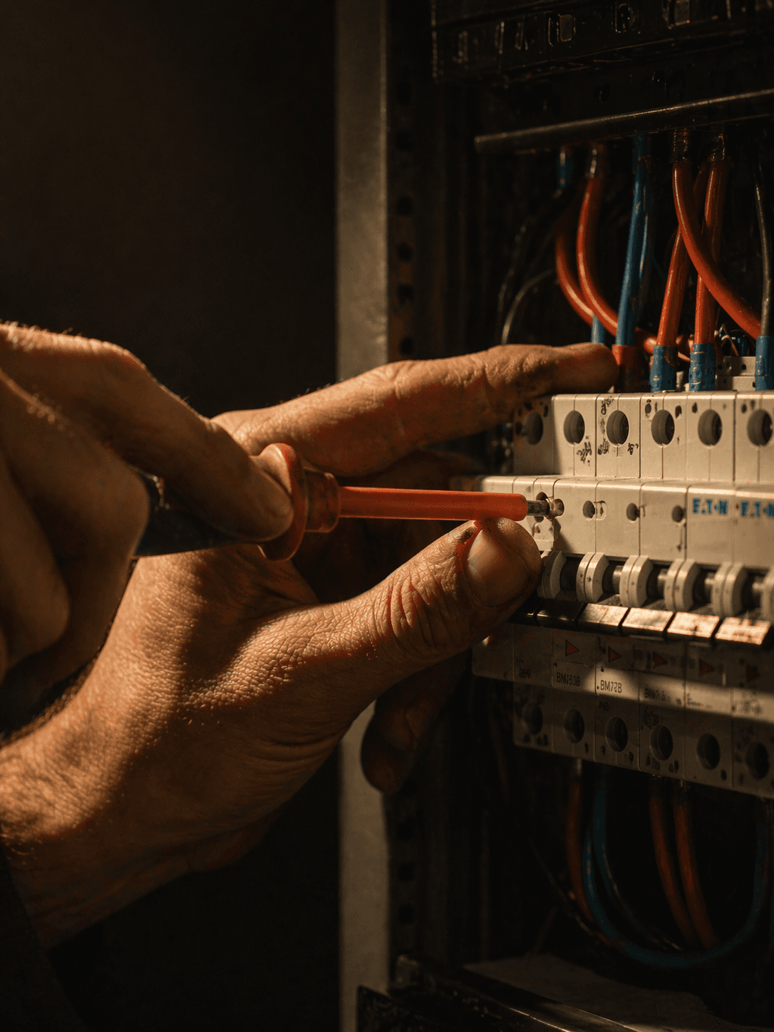 Artisan électricien — tableau électrique